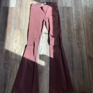 free people, size 25 flare jeans, color-bitter barks